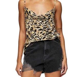 Topshop Cowl Neck Satin Camisole